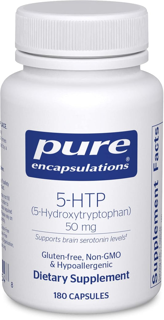 Pure Encapsulations 5-HTP 50 mg | 5-Hydroxytryptophan Supplement for Brain, Eating Behavior, and Serotonin Support* | 180 Capsules