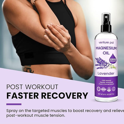 Venture Pal Magnesium Oil Spray Set,100% Pure Magnesium Oil Spray Big 8 oz