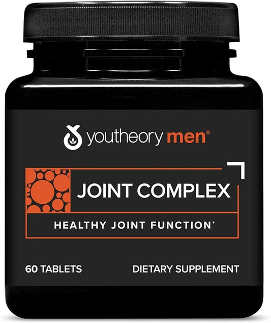 Youtheory Men's Joint Complex - Hydrolyzed Collagen Supplement for Men with Boswellia Extract, Turmeric & Ginger - Joint Support Supplement - Dairy, Soy & Gluten Free - 60 Tablets