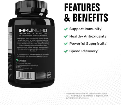 Immune HD Support Supplement | Elderberry, Echinacea, Vitamin C, D3, Zinc, Turmeric & Superfruit Antioxidants | Immune Health & Wellness Formula | 60 Capsules