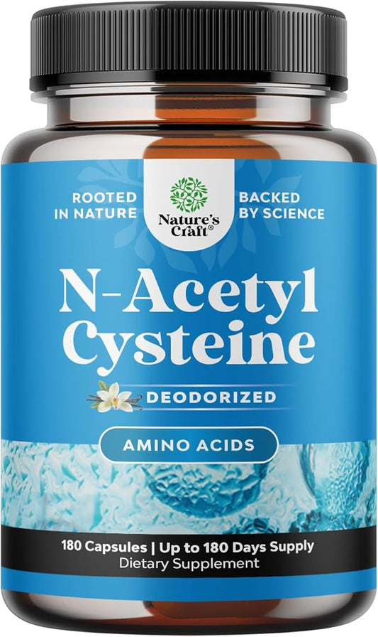 NAC Supplement N-Acetyl Cysteine 600mg - Potent Vegan High Absorption NAC 600mg Capsules Glutathione Precursor for Liver Cleanse Detox & Repair plus Lung Health and Immunity Support (180ct)