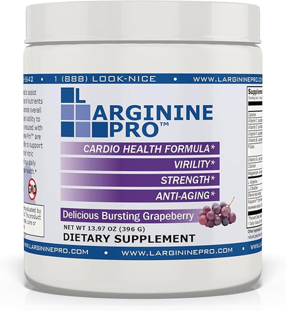 L-ARGININE PRO | 5,500mg L-Arginine Plus L-Citrulline 1,100mg Orange & Grape Powder Drink Mix Supplement for Increased Nitric Oxide Production
