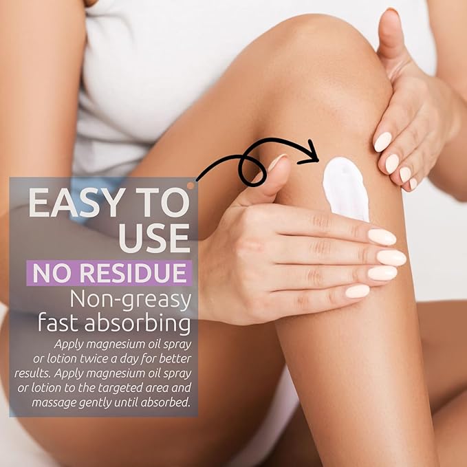 Pure Magnesium Oil Lotion, Topical Magnesium Spray Magnesium Oil for Feet, Skin & Body, Easy to Absorb and Use, Women & Men