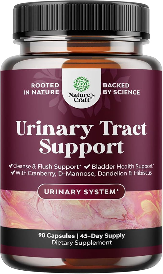 D Mannose Capsules for Urinary Tract Health - High Potency D-Mannose with Cranberry Juice Powder & Dandelion for Urinary Tract Health for Women Fast Acting Super Concentrated Cranberry - 90 Capsules
