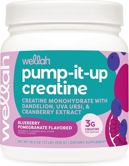 Pump-It-Up Creatine (100 Servings, Blueberry Pomegranate) - Creatine Monohydrate with Dandelion, Uva Ursi, & Cranberry Extract