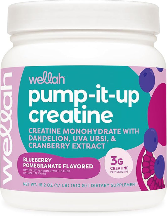 Pump-It-Up Creatine (100 Servings, Blueberry Pomegranate) - Creatine Monohydrate with Dandelion, Uva Ursi, & Cranberry Extract