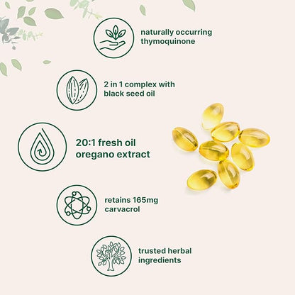 Micro Ingredients Oil of Oregano Softgels 6,000mg Per Serving & Magnesium Oxide 400mg Bundle Pack | 4X Strength Carvacrol & Thymoquinon | Elemental Form for Max Concentration