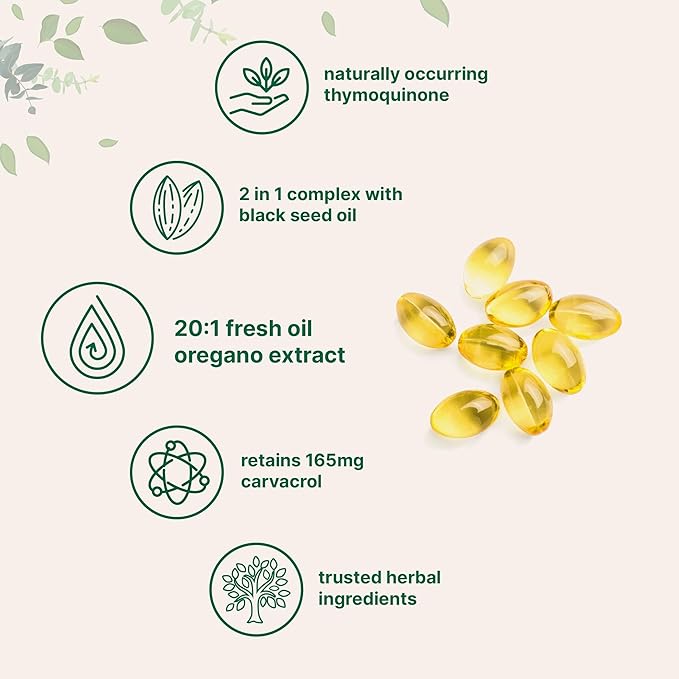 Micro Ingredients Oil of Oregano Softgels 6,000mg Per Serving & Multi Collagen Complex Bundle Pack | 4X Strength Carvacrol & Thymoquinon | Grass-Fed Collagen Peptides
