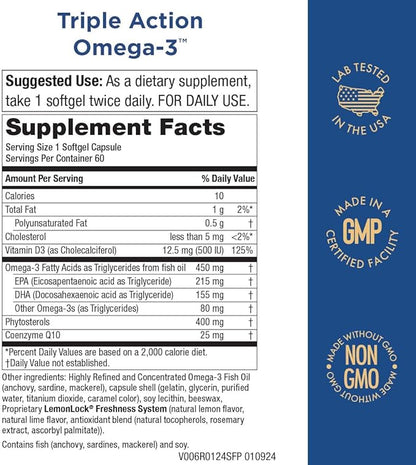 Purity Products - Triple Action Omega-3 Super Pill - 60 Softgels
