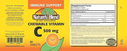 Chewable Vitamin C. Great tasting low sugar essential vitamin, does not promote tooth decay. 500mg, 60 Tablets.