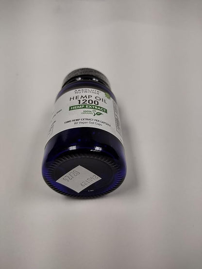 Hemp Oil 1200-80 Capsules - 100% Organic Hemp Capsules - Rich in Omega Fatty Acids 3 6 9 - Grown and Made in USA - with MCT Oil