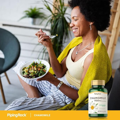 Piping Rock Chamomile Supplement | 1100mg | 200 Capsules | Flower Extract | Gluten Free, Non-GMO