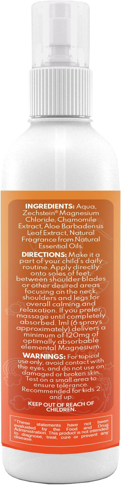 VAL Magnesium Oil Spray for Kids | Relaxation for Daytime & Bedtime | Calm & Mood Support | Zechstein Magnesium Chloride, Chamomile, Aloe & Essential Oils | No Itch, Fast-Absorbing | USA Made | 4oz