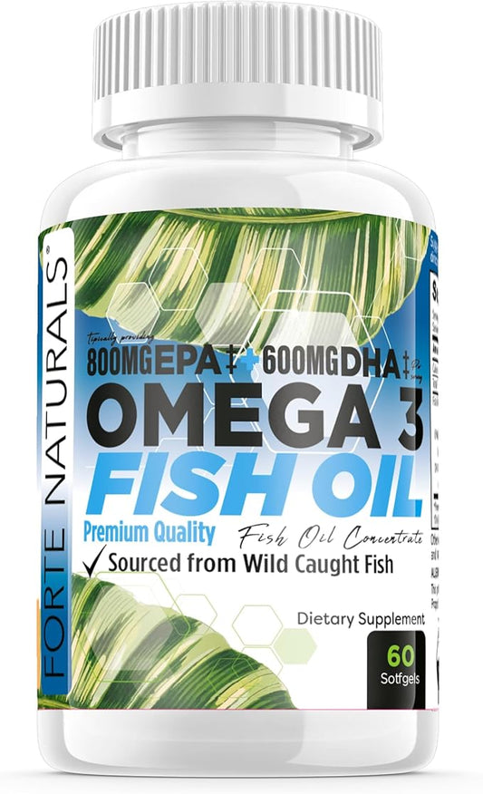 Omega 3 Fish Oil 2000mg HIGH Potency 800mg EPA DHA 600mg BURPLESS Supplement Non GMO Omega 3 Fatty Acid Supplements HIGH DOSE Fish Oil for Dogs Cats Humans Made in USA