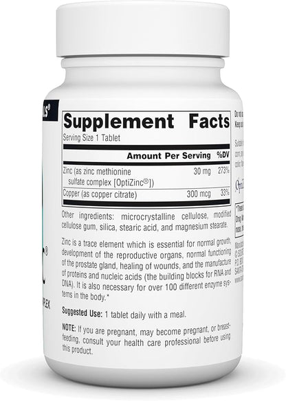 Source Naturals OptiZinc Zinc Methionine Sulfate Complex & Dietary Supplement - 240 Tablets