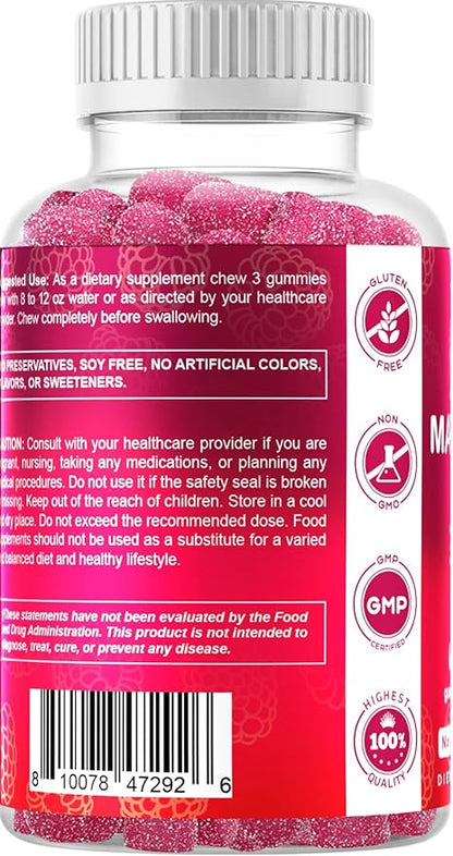 Vitamatic Extra Strength Magnesium Gummies – 255 mg Elemental Magnesium per Serving – 60 Gummies (2-Pack) Supports Relaxation, Muscle Function, Bone Health & Energy – Vegan, Non-GMO, Gluten-Free