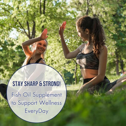 AzizOmega - Omega-3 Fish Oil Supplement - High-Potency EPA & DHA - Supports Heart, Brain & Joint Wellness - Dietary Supplement - 60 Softgels