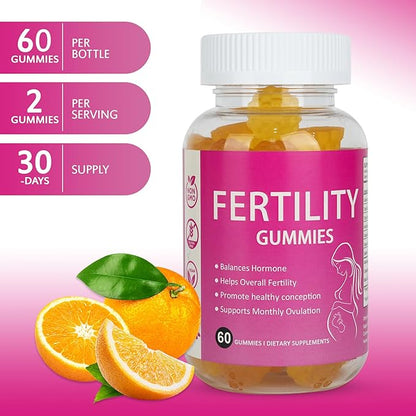 Fertility Support Gummies for Women Hormonal Balance & Conception Support, Prenatal Vitamins with Myo-Inositol & Pantothenic Acid, Fertility Gummies for Women Get Pregnant Fast, 60 Count