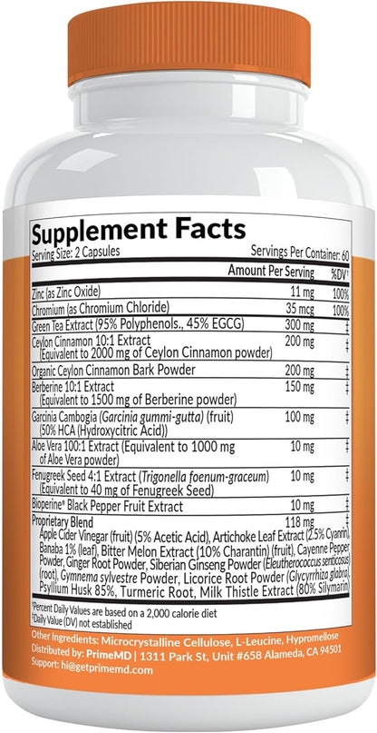21-in-1 Berberine Supplement with Ceylon Cinnamon - Berberine 1500mg with Chromium, Bitter Melon and Green Tea Extract - Berberine 5X for Energy & Metabolism Support with 5279 mg (120 ct, Pack of 4)