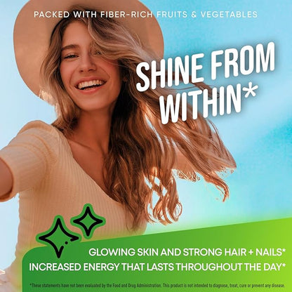 Fruits and Veggies Supplement - High Fiber Supplement for Immunity, Gut & Energy - Super Reds & Super Greens Supplements with Marshmallow Root - 240 Reds and Super Greens Powder Superfood Capsules