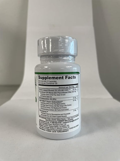TURNER New Zealand Green Lipped Omega-3 Mussel Oil, 53x Higher Potency with UAF1000+ Super Antioxidant for Superior Joint Comfort & Mobility, No Fishy Aftertaste, 3 Bottles, 180 Softgels