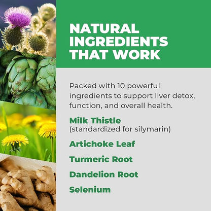 Balance ONE Liver Support Supplement with Milk Thistle Extract, Dandelion Root & Molybdenum – Natural Liver Cleanse, Repair & Detox for Men & Women - Vegan Capsules, 1 Month Supply - Liver One