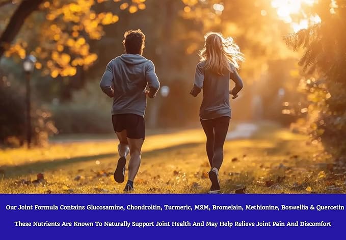 Ultra Joint Support - Glucosamine, Chondroitin, Turmeric, MSM, Boswellia, Bromelain, Methionine – Helps with Joint Comfort & Stability – Supports Joint Flexibility & Mobility - 60 Capsules