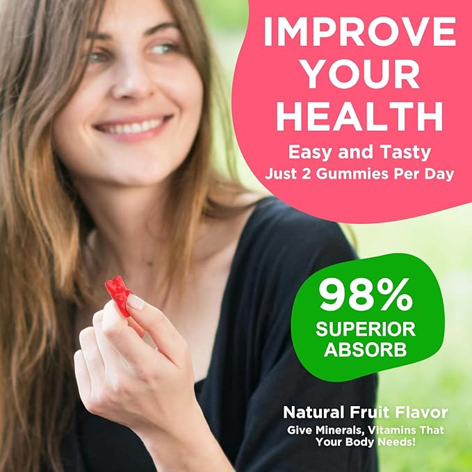 Calcium Magnesium Zinc Gummies with Vitamin D3, Sugar Free Calcium Gummies for Women Men, High Potency Magnesium Gummies for Bone & Muscle & Immune Health, Raspberry Flavor - 60 Count
