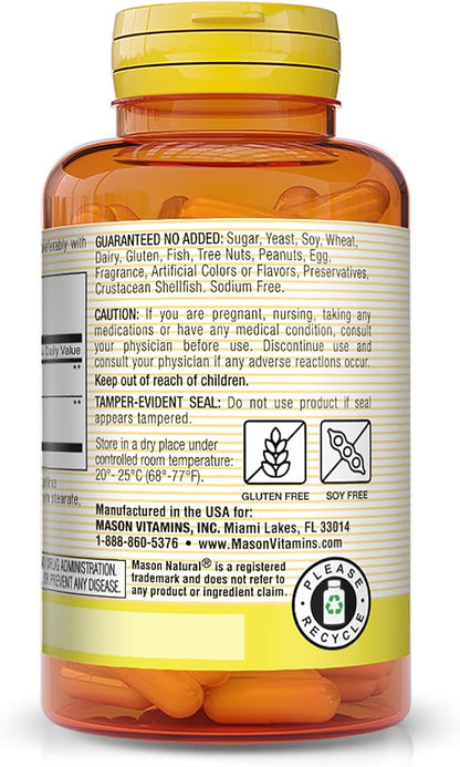 MASON NATURAL Milk Thistle/Cranberry Liver & Kidney Cleanser - Supports Healthy Liver & Kidney Function, Cleanse and Detox, 60 Capsules