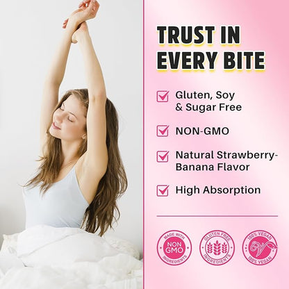 Double-Flavor Magnesium Glycinate Gummies 400MG, Sugar Free Magnesium Supplement Calm Sleep for Women Kids Adults with Vitamin D3, B6 and Calcium, Gluten Free & Vegan Friendly, 60 Count