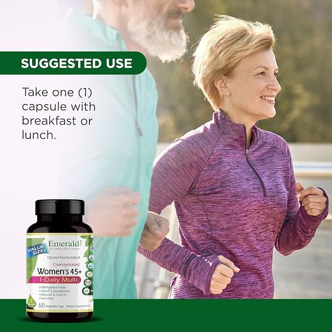 EMERALD LABS Women's 45+ 1-Daily Multi - Complete Multivitamin for Comprehensive Support, Bone & Heart Health* - Designed for Women 45+ - Gluten-Free & Vegetarian- 60 Vegetable Capsules