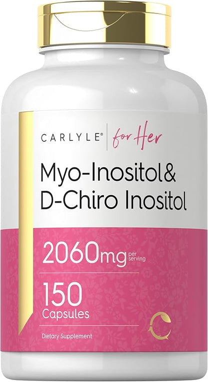 Carlyle Myo-Inositol & D-Chiro Inositol Supplement | 2060mg | 150 Capsules | Non-GMO, Gluten Free Complex