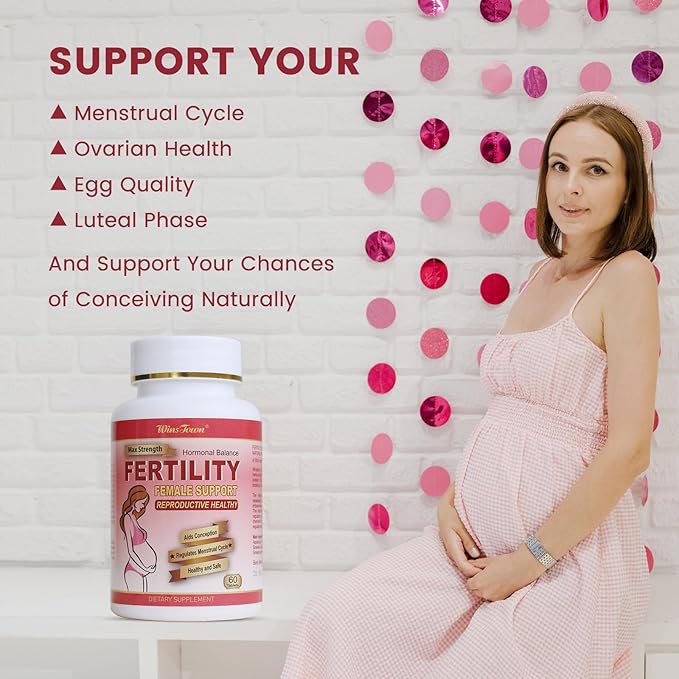 Fertility Tablets for Women, Female Prenatal Vitamin Supplements, Support Ovulation, Conception & Hormone Balance, 60 Tablets