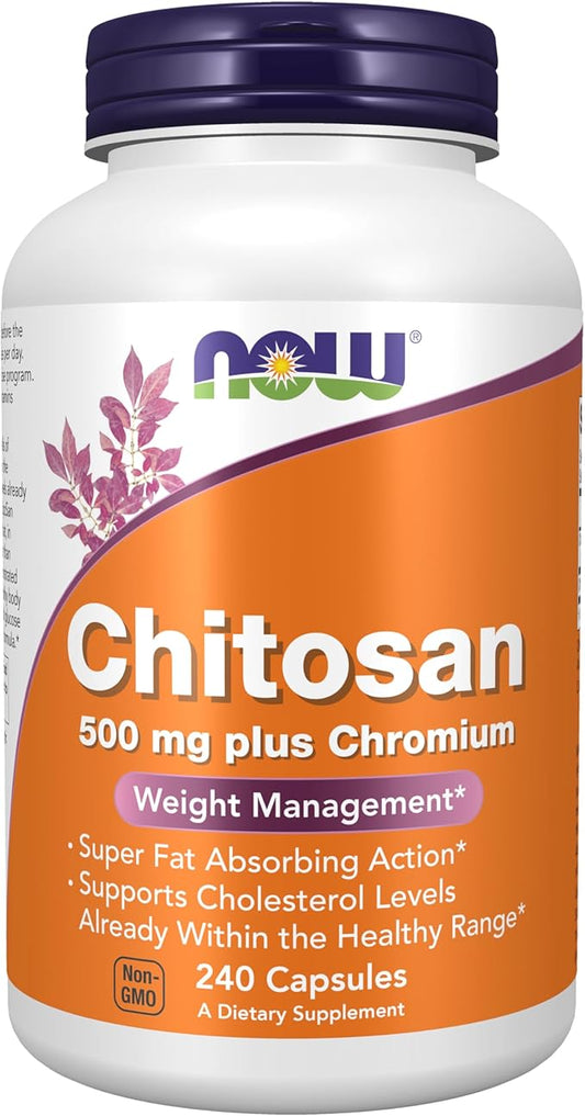 NOW Supplements, Chitosan 500 mg plus Chromium, Weight Management*, 240 Veg Capsules