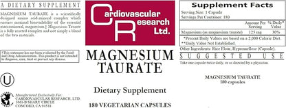 Cardiovascular Research Magnesium Taurate 125 mg New Tamper Resistant Ship Box 360 Count
