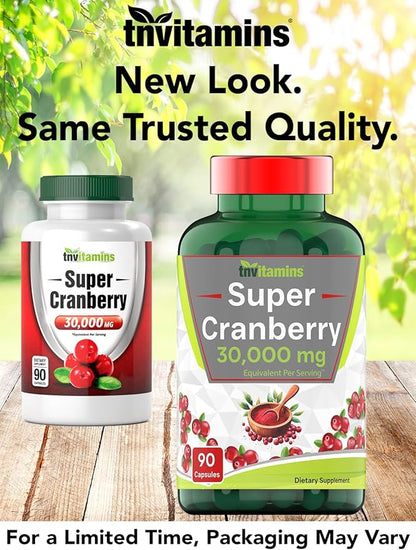 Cranberry Pills for Women & Men (30,000 MG - 90 Capsules) | Supports Urinary Tract Health* | Cranberry Concentrate Supplement | Bladder & Kidney Support* | Supports Women's Health* | Antioxidants