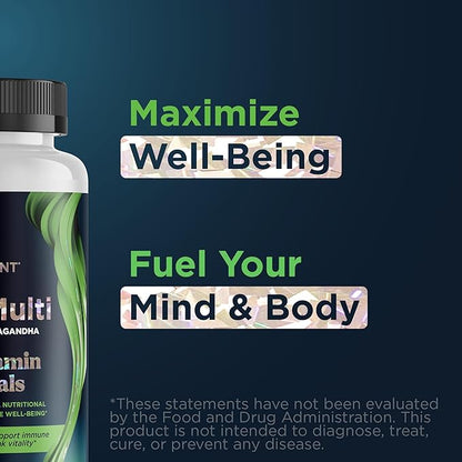 Promescent Multivitamin for Men, Vitamin B12, Vitamin C, Vitamin D3, KSM-66 Ashwagandha, Quality Mens Multivitamins, Multi Vitamins for Adults, Daily Mens Multivitamin, Iron Supplement, 30 Day Supply