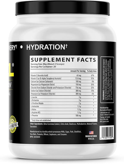 3-in-1 Endurance and Recovery, Hydration, BCAA, Electrolyte Enhanced Drink (Lemon Lime)