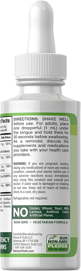Nature's Truth Sublingual B Complex | with B12 | 2 Fluid Ounces | Berry Flavor | Vegetarian, Non-GMO & Gluten Free Supplement