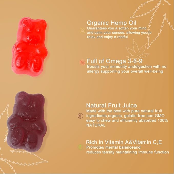 Hemp Gummies Advanced Extra Strength- High Potency Natural Hemp Oil Extract Gummy, Great for Peace & Relaxation,Naturals Fruit Flavors,Made in USA