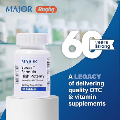Major Stress Formula - High Potency Stress Formula Vitamins - Dietary Supplement - 60 Tablets (1 Pack)