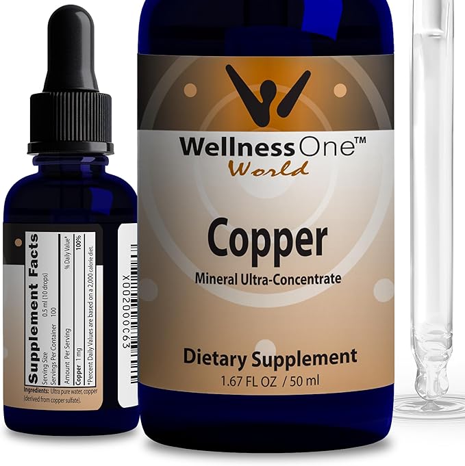 WellnessOne Ionic Liquid Zinc & Liquid Copper - Zinc-Copper Bundle to Support Immune System & Joint, Nerve & Bone Health - 1.67 fl oz Zinc & Copper Liquid Drops
