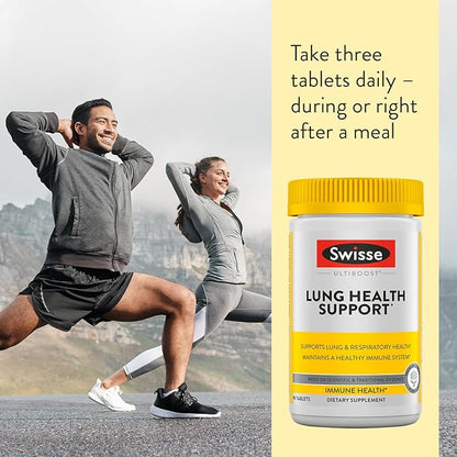 Swisse Lung Detox and Cleanse | Lungs Support Supplement & Respiratory Health with Mullein Leaf Extract, Reishi, Astragalus | Healthy Immune System with Zinc & Vitamin C | 90 Tablets