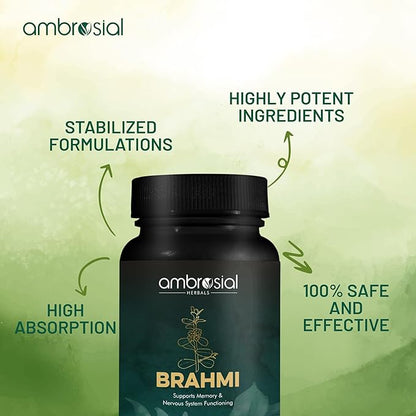 AMBROSIAL Brahmi Capsules 500 mg Pack of 1-60 Capsules