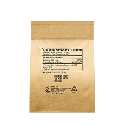 Pure Original Ingredients Calcium Bundle (1lb) Calcium Chloride, Calcium Citrate, Calcium Lactate