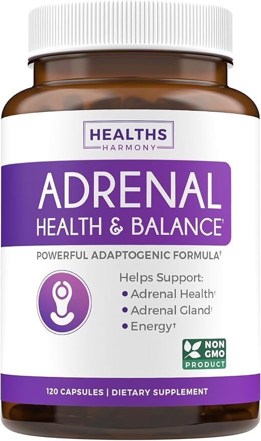 Adrenal & Ashwagandha (1-Month Supply) Calm & Energize Bundle - Adrenal Support with L-Tyrosine (120 Capsules) & USDA Organic Ashwagandha 1350mg Ashwagandha Root Powder per Serve (60 Capsules)