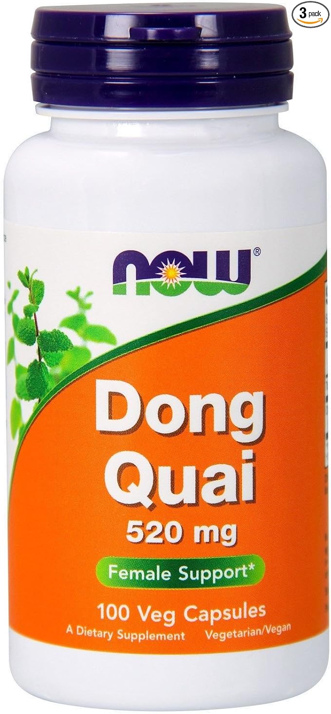 NOW Dong Quai 520mg, 100 Capsules (Pack of 3)