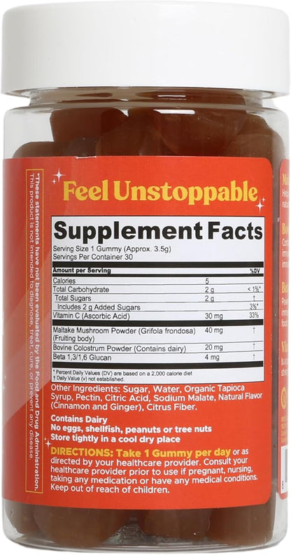 Super Shield Gummies - Mushroom Supplement for Immune Support - Maitake Mushrooms, Bovine Colostrum, Immune Boost, Beta-Glucans - Immune Support (30 Mushroom Gummies)
