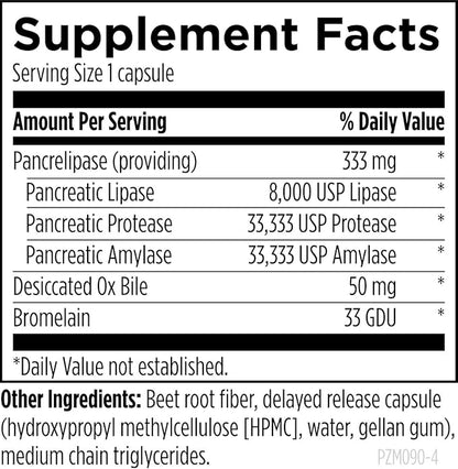 Designs for Health Pancreatic Enzymes Complex - Digestive Enzymes + Bromelain Supplement - Support Digestion + Gut Health - Delayed Release Capsule with Pancreatic Enzyme, Ox Bile (90 Capsules)