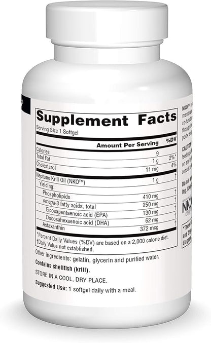 Source Naturals NKO Neptune Krill Oil, Supports Heart Health and Cell Membrane Integrity*, 1000 mg - 90 Softgels